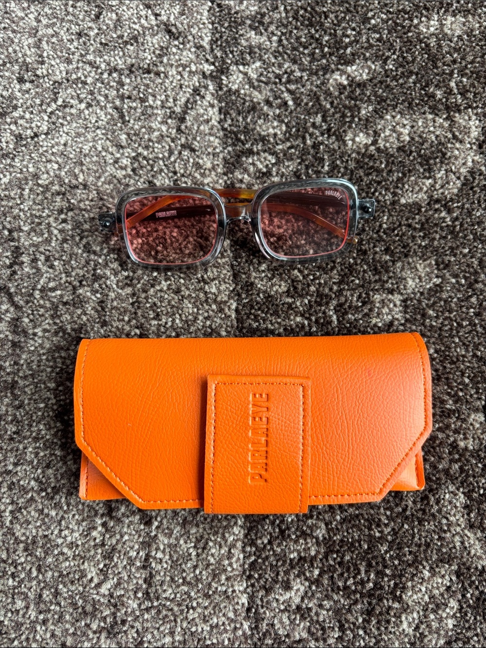 Parlaeye Gray Sunglasses with Pink Lens includes Case